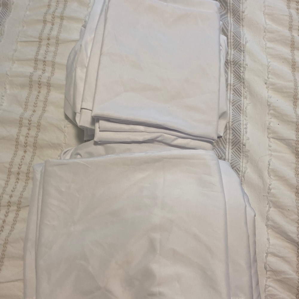 Twin Sheet Set x 2 (fitted sheet, flat sheet, pillowcase) - White - The Big One